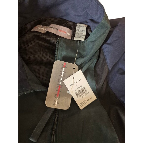 Perry Ellis Mens VTG 90s Tracksuit America 2pc Jacket Pants GRN BLU sz M NEW - Picture 8 of 9